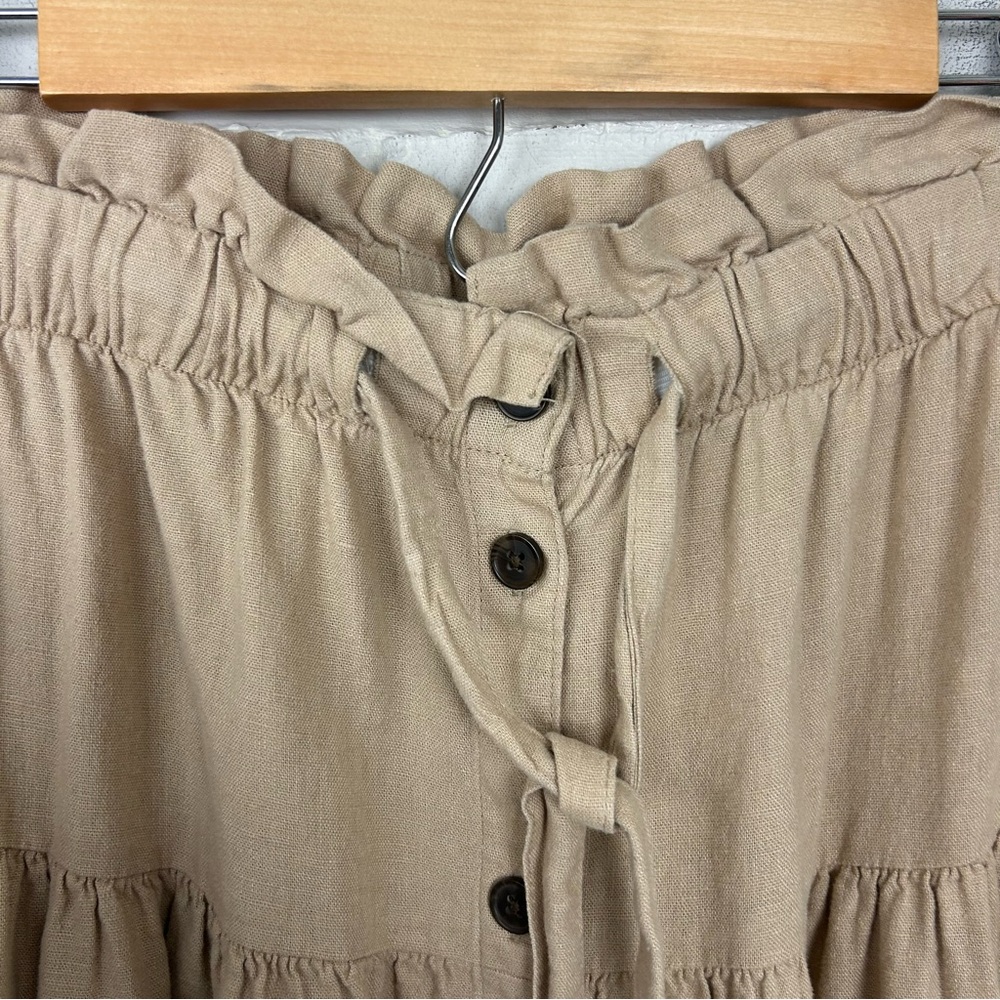 Universal Thread Tan Button Front Linen Blend Ski… - image 6